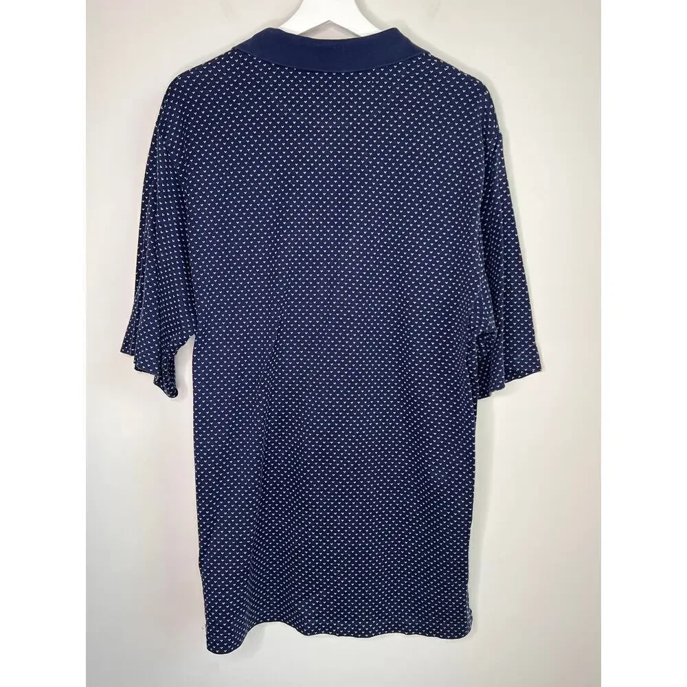 Ralph Lauren 100% Pima Cotton Short Sleeve Golf Polo Shirt Navy Men's Size Large